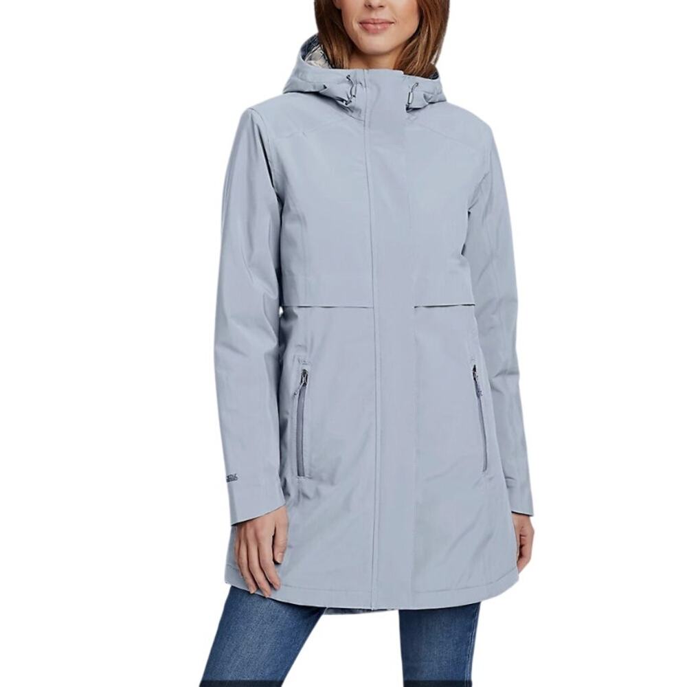 Eddie Bauer Rippac Insulated Trench Coat - Glacier Blue Women's XL